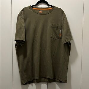 Timberland Pro Olive Green Short Sleeve Tee with Pocket